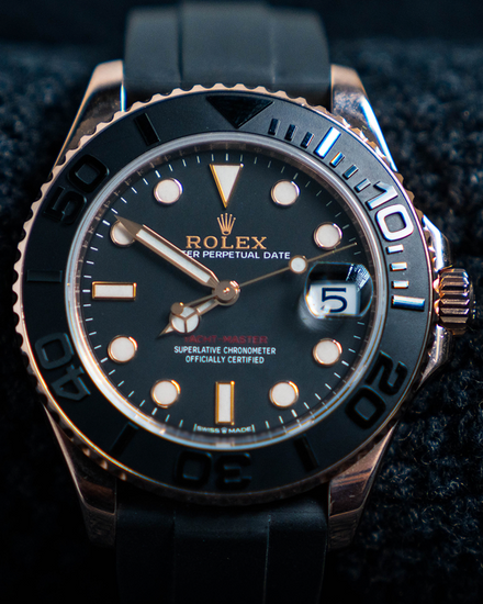 Rolex Yacht-Master 37MM Black Dial Oysterflex Strap (268655)