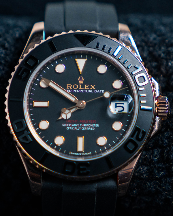 Rolex Yacht-Master 37MM Black Dial Oysterflex Strap (268655)