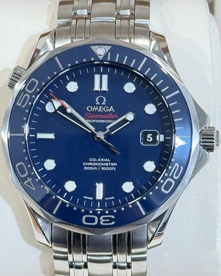 No Reserve - 2018 Omega Seamaster Diver 300M 41MM Blue Dial Steel Bracelet (212.30.41.20.03.001)