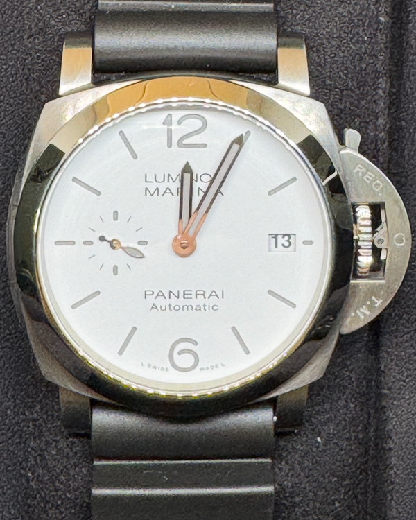 2022 Panerai Luminor Marina Quaranta 40MM White Dial Rubber Strap (PAM01271)