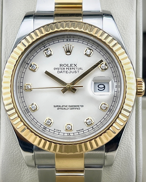 Rolex Datejust II 41MM White Dial Two-Tone Oyster Bracelet (116333)