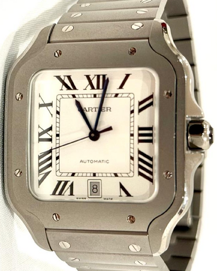 2026 Cartier Santos De Cartier 39.8MM Silver Dial Titanium Bracelet (WSSA0089)