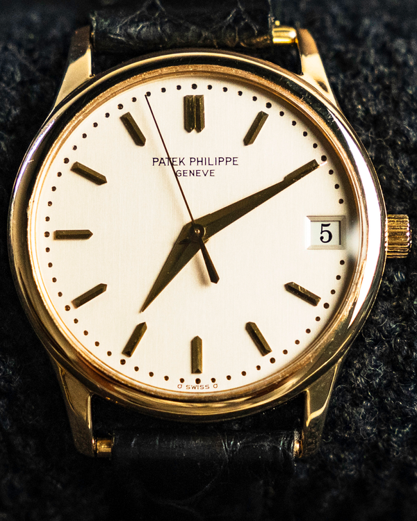 Patek Philippe Calatrava 34M White Dial Aftermarket Leather Strap (3898J-001)