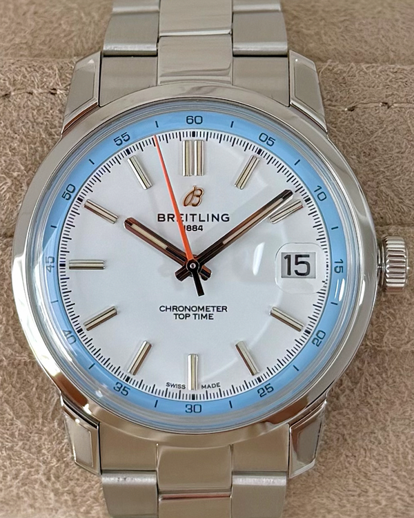 2026 Breitling Top Time B21 38MM White Dial Steel Bracelet (AB3113)