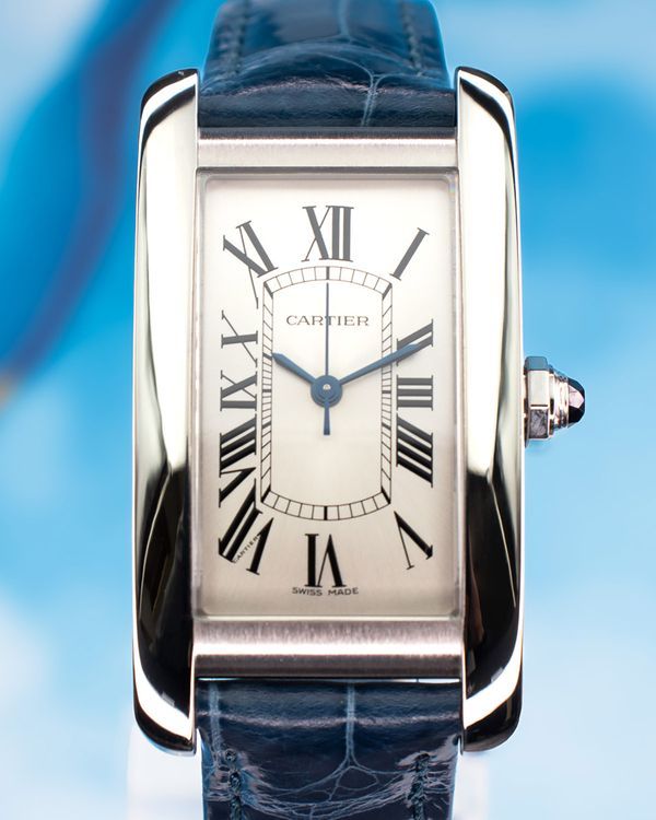 Cartier Tank Américaine 41.6MM Silver Dial Leather Strap (WSTA0017)