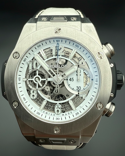 2016 Hublot Big Bang Unico 45MM Skeleton Dial Leather Strap (411.NE.2010.LR.JSM15)