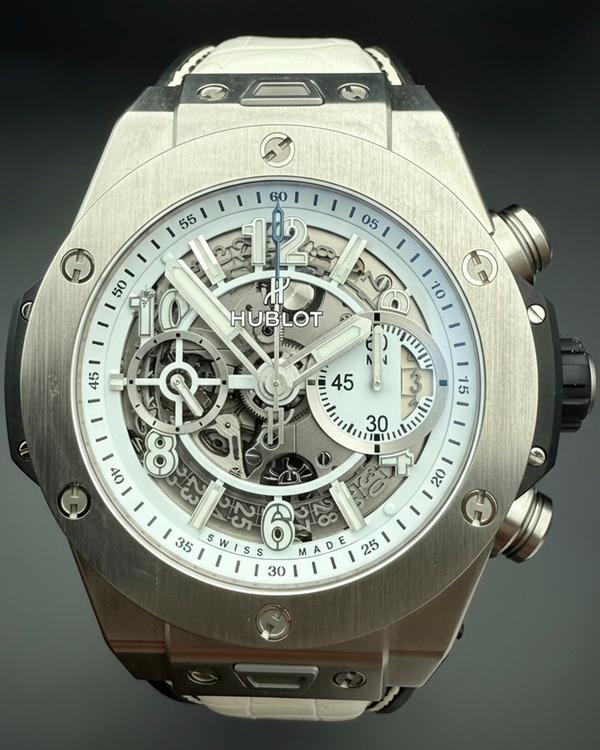 2016 Hublot Big Bang Unico 45MM Skeleton Dial Leather Strap (411.NE.2010.LR.JSM15)