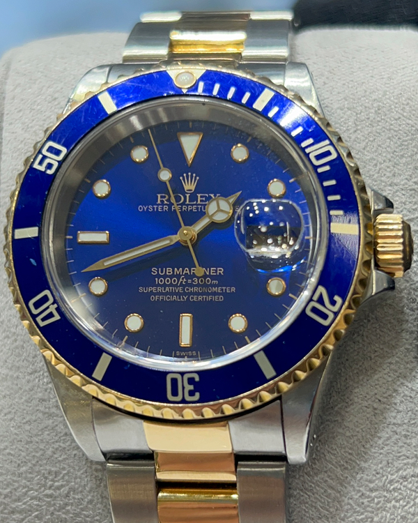 1997 Rolex Submariner Date "Bluesy" 40MM Blue Dial Two-Tone Oyster Bracelet (16613)