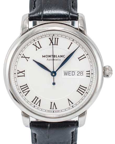 Montblanc Star Legacy 39MM Silver Dial Leather Strap (128686)