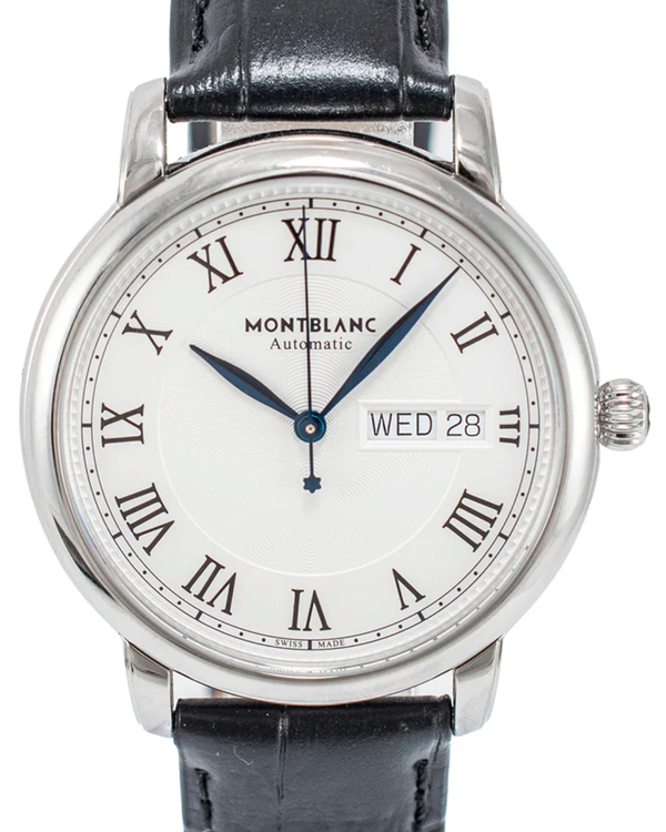 Montblanc Star Legacy 39MM Silver Dial Leather Strap (128686)