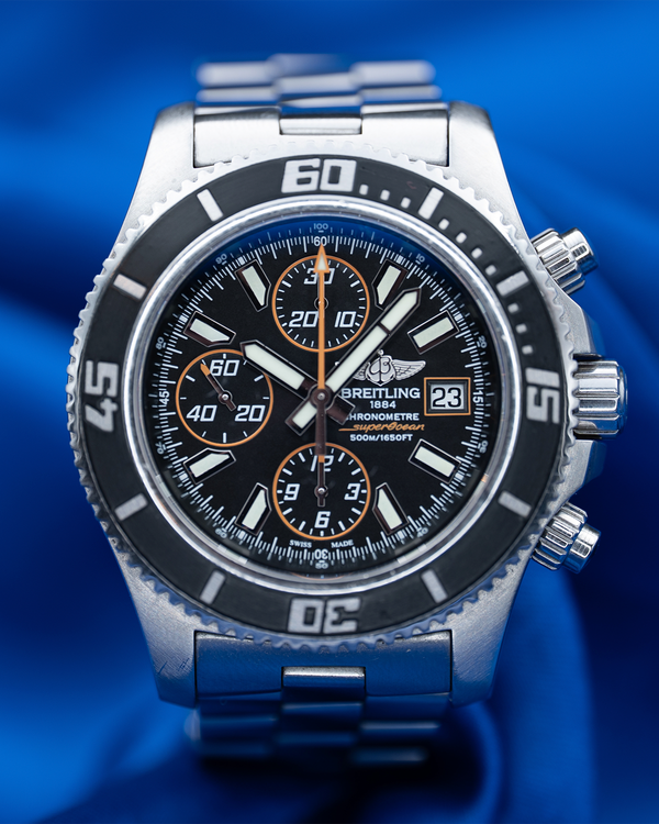 Breitling Superocean II 44MM Black Dial Rubber Strap (A13341)