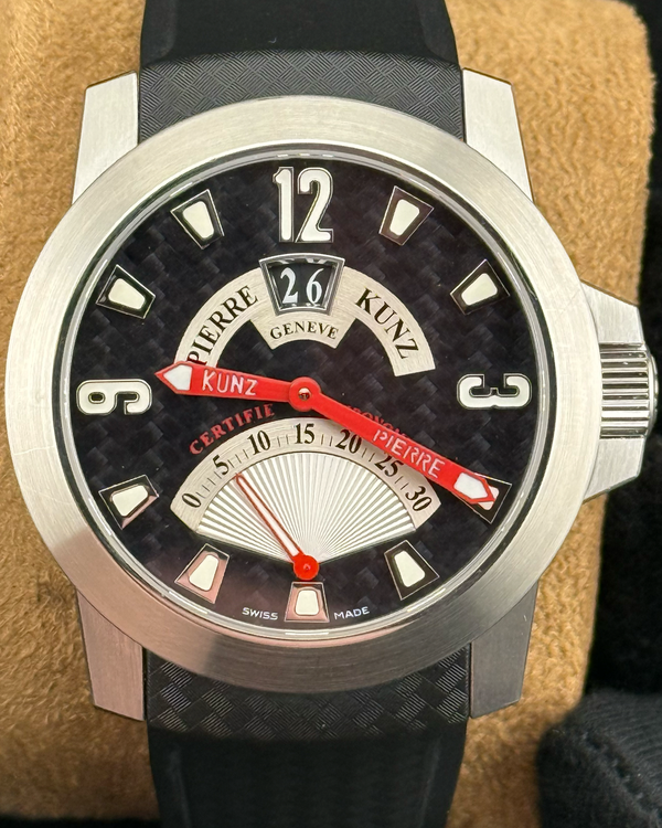 Pierre Kunz Spirit of Challenge 44MM Black Dial Rubber Strap (G016 Sport)