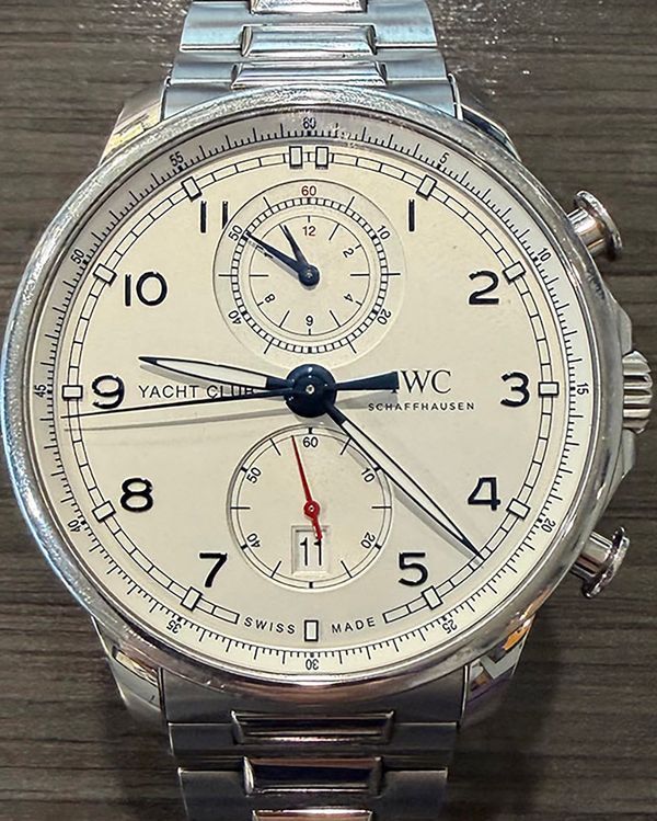 2020 IWC Schaffhausen Portugieser Yacht Club Chronograph 44.6MM White Dial Steel Bracelet (IW390702)