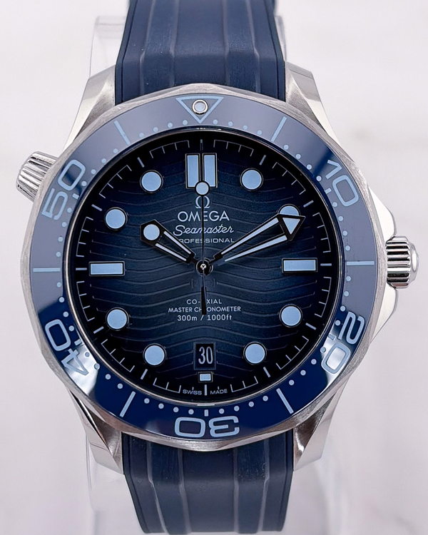 No Reserve - 2023 Omega Seamaster Diver 300M 42MM Blue Dial Rubber Strap (210.32.42.20.03.002)