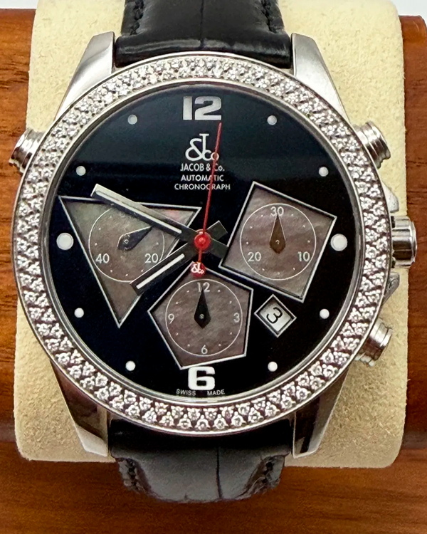 2022 Jacob & Co. Five Time Zones 40MM Black Dial Leather Strap (ACM13)