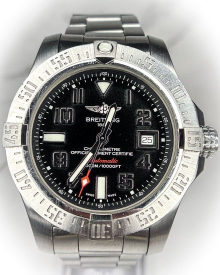 2017 Breitling Avenger II "Seawolf" 45MM Black Dial Steel Bracelet (A173311)