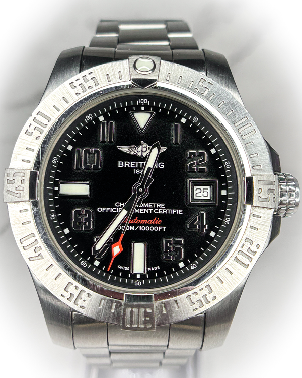2017 Breitling Avenger II "Seawolf" 45MM Black Dial Steel Bracelet (A173311)