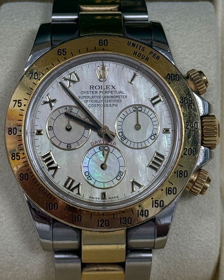 Rolex Cosmograph Daytona 40MM "Tahitian" Mother of Pearl Dial Two-Tone Oyster Bracelet (116523)