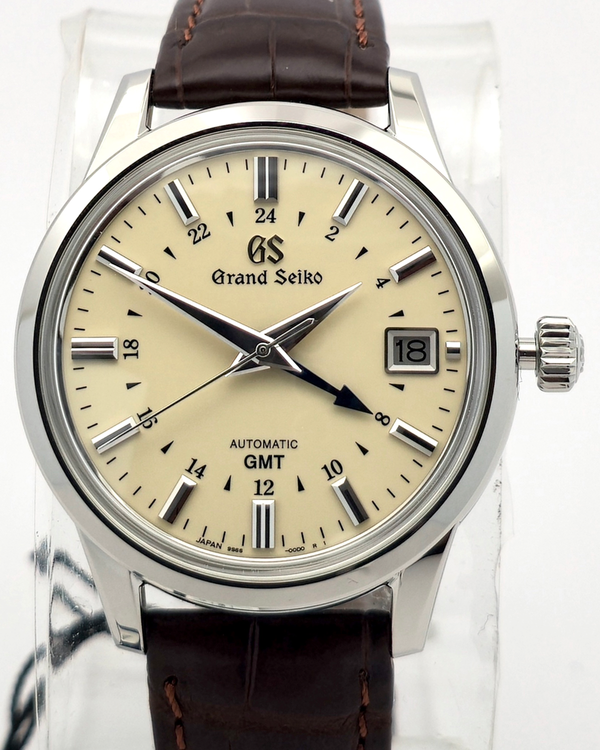 2026 Grand Seiko Elegance Collection GMT 39.5MM Ivory Dial Leather Strap (SBGM221G)