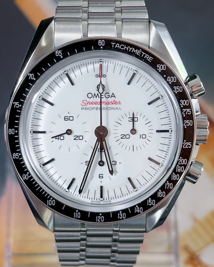 No Reserve - 2025 Omega Speedmaster Professional Moonwatch 42MM White Dial Steel Bracelet (310.30.42.50.04.001)