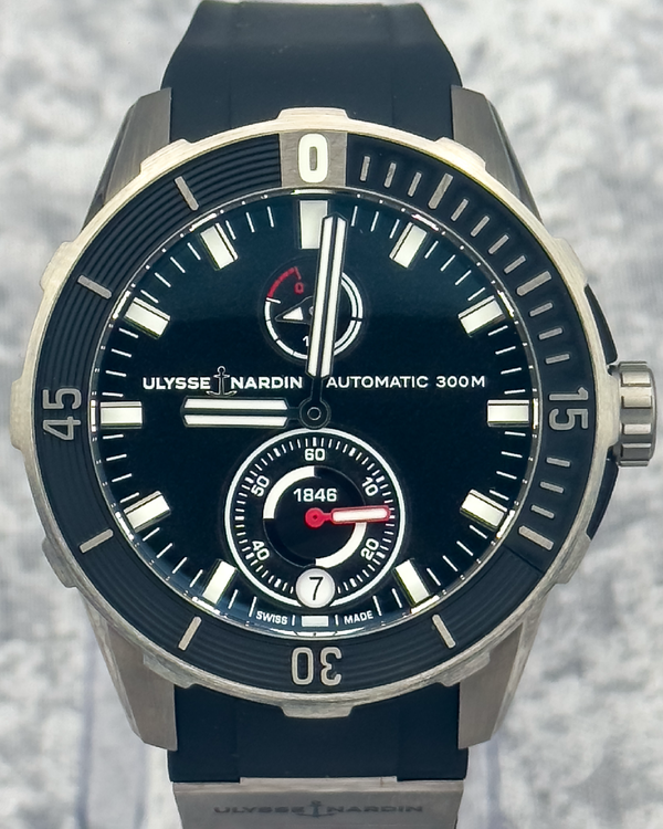 2023 Ulysse Nardin Marine Diver Chronometer 44MM Black Dial Rubber Strap (1183-170/92)