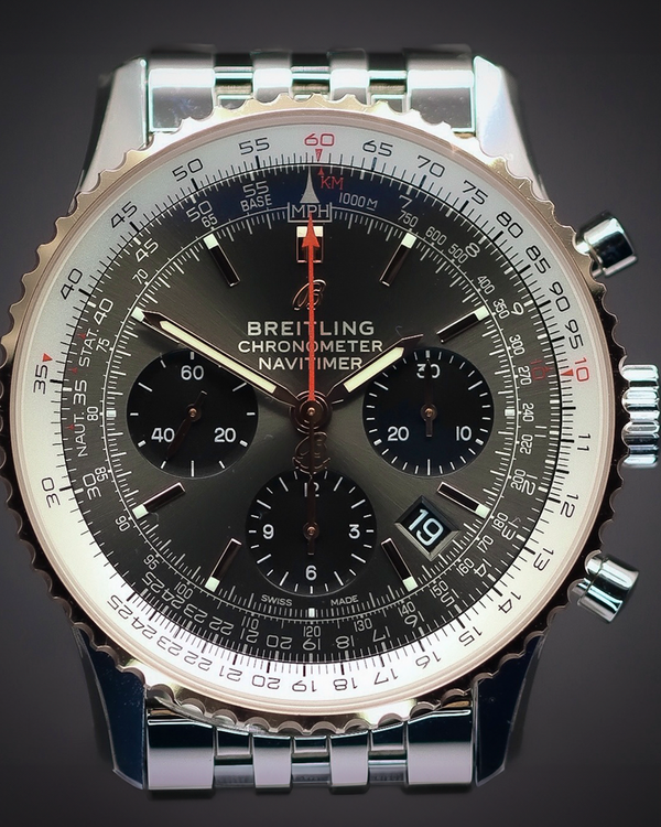 2022 Breitling Navitimer B01 Chronograph 43MM Grey Dial Steel Bracelet (UB0121211F1A1)