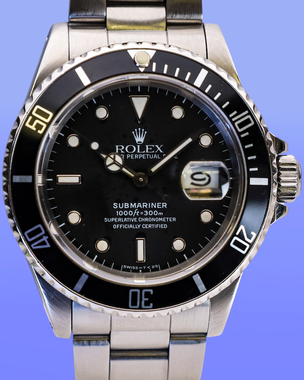 1988 (L Serial) Rolex Submariner Date 40MM Black Dial Oyster Bracelet (16610)
