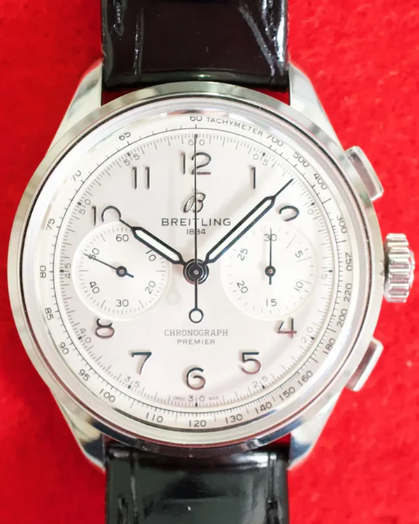 Breitling Premier B09 Chronograph 40MM Silver Dial Leather Strap (AB0930371G1P1)