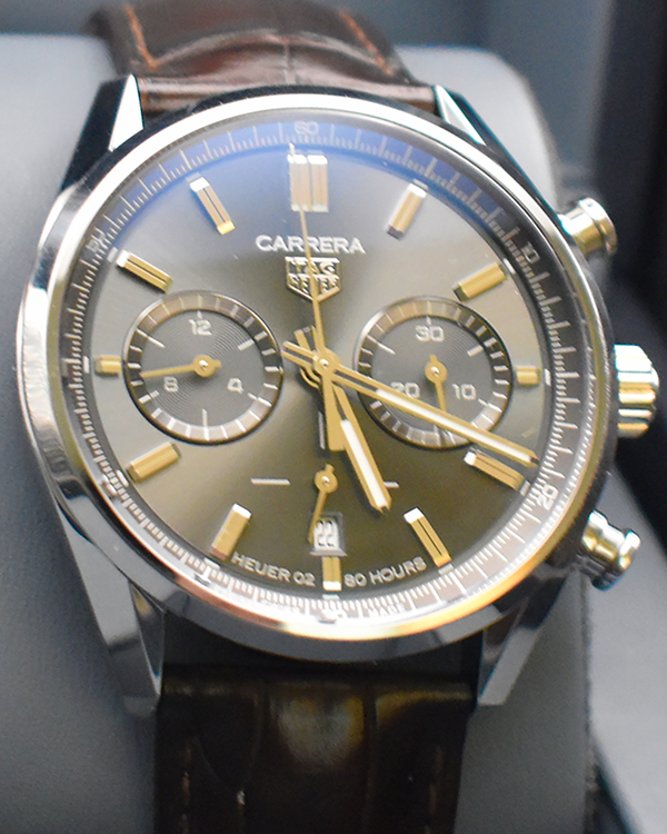 2022 Tag Heuer Carrera 42MM Grey Dial Leather Strap (CBN2012.FC6483)
