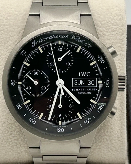 2003 IWC Schaffhausen GST Chronograph 40MM Black Dial Titanium Bracelet (IW370703)