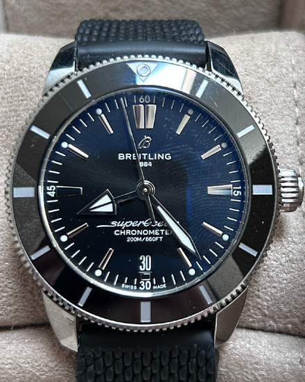 2022 Breitling Superocean Heritage II B20 44MM Black Dial Rubber Strap (AB2030)