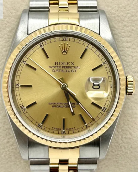 1996 (T Serial) Rolex Datejust 36MM Champagne Dial Two-Tone Jubilee Bracelet (16233)