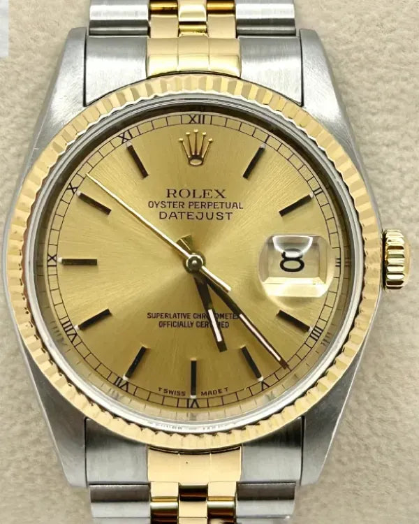 1996 (T Serial) Rolex Datejust 36MM Champagne Dial Two-Tone Jubilee Bracelet (16233)