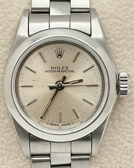 1991 (X Serial) Rolex Oyster Perpetual Lady 26MM Silver Dial Oyster Bracelet (67180)