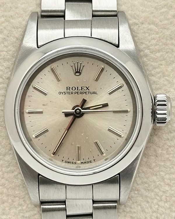 1991 (X Serial) Rolex Oyster Perpetual Lady 26MM Silver Dial Oyster Bracelet (67180)