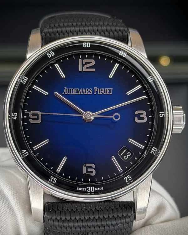 2022 Audemars Piguet Code 11.59 41MM Blue Dial Textile Strap (15210BC.OO.A002KB.01)