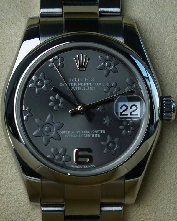 Rolex Datejust 31MM Rhodium "Floral Motif" Dial Oyster Bracelet (178240)