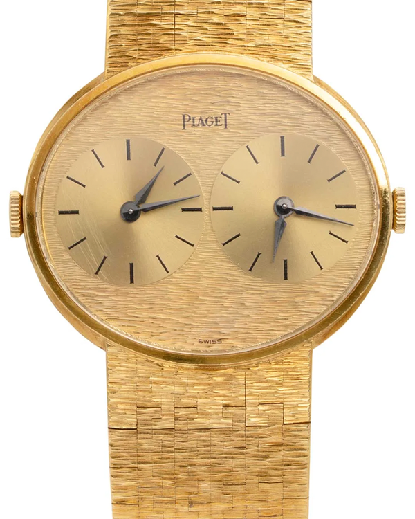 Piaget Dual Time 33MM Gold Dial Yellow Gold Bracelet (612501)