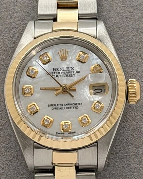 1979 Rolex Lady-Datejust 26MM Aftermarket Mother of Pearl Dial Two-Tone Oyster Bracelet (6916)