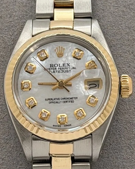 1979 Rolex Lady-Datejust 26MM Aftermarket Mother of Pearl Dial Two-Tone Oyster Bracelet (6916)