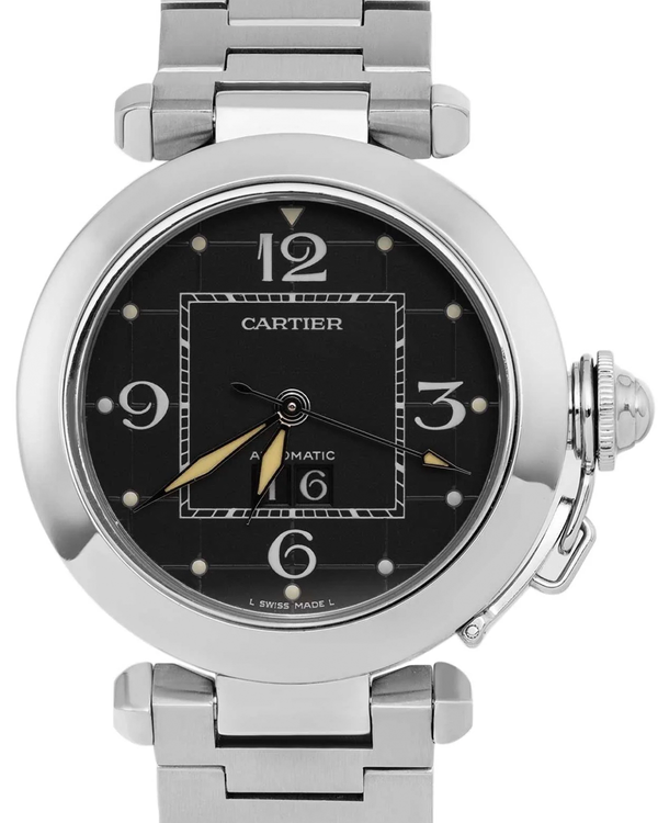 Cartier Pasha De Cartier 35MM Black Dial Steel Bracelet (2475)