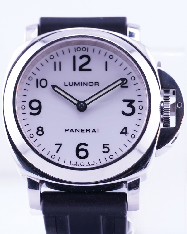 Panerai Luminor Base 44MM White Dial Rubber Strap (PAM00010)