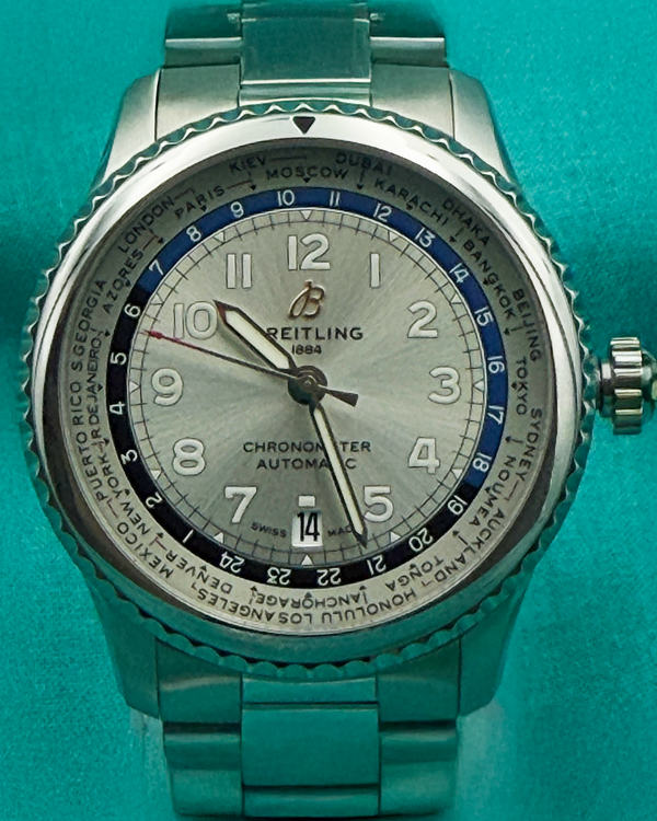 Breitling Aviator 8 B35 Automatic Unitime 43MM Silver Dial Steel Bracelet (AB3521U01G1A1)