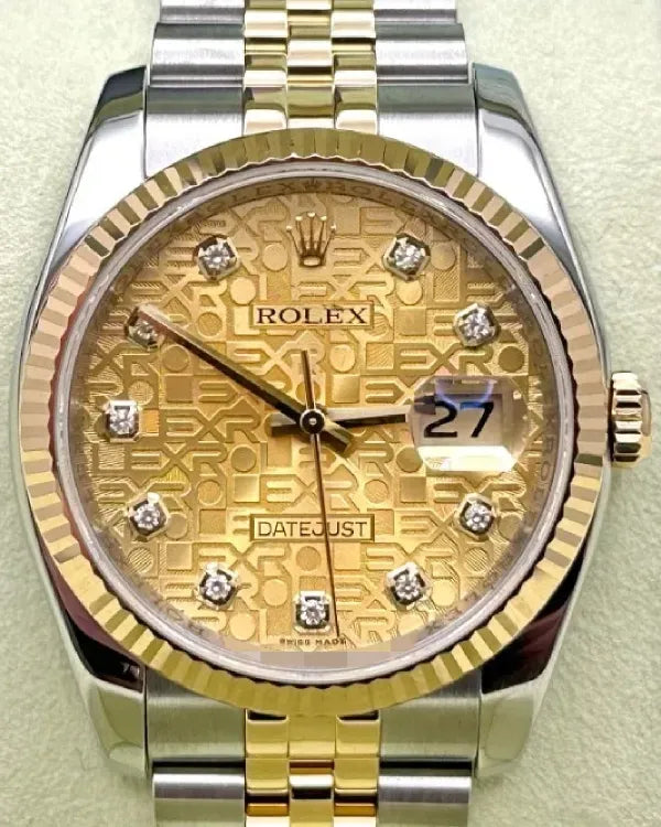 2006 Rolex Datejust 36MM Champagne "Jubilee" Dial Super Jubilee Bracelet (116233)
