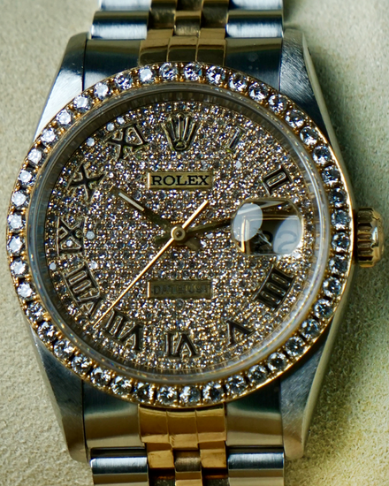Rolex Datejust 36MM Aftermarket Diamond Dial Two-Tone Jubilee Bracelet (16233)