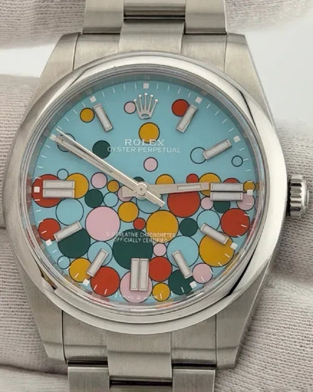 2024 Rolex Oyster Perpetual 41MM Turquoise "Celebration" Dial Oyster Bracelet (124300)
