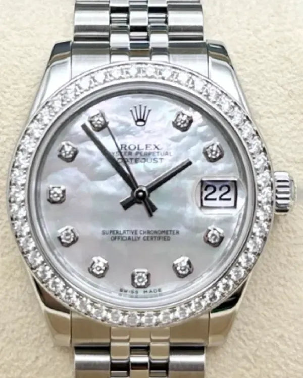 2013 Rolex Datejust 31MM Mother Of Pearl Dial Super Jubilee Bracelet (178384)