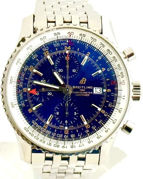 2019 Breitling Navitimer World 46MM Blue Dial Steel Bracelet (A24322121C2X2)