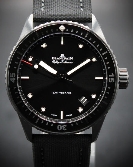 2023 Blancpain Fifty Fathoms Bathyscape 43MM Black Dial Textile Strap (5000-0130-B52A)