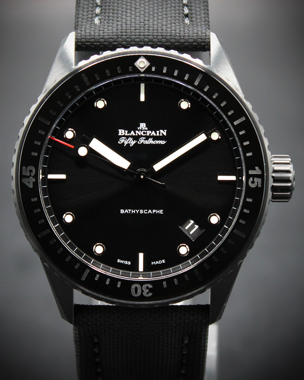 2023 Blancpain Fifty Fathoms Bathyscape 43MM Black Dial Textile Strap (5000-0130-B52A)